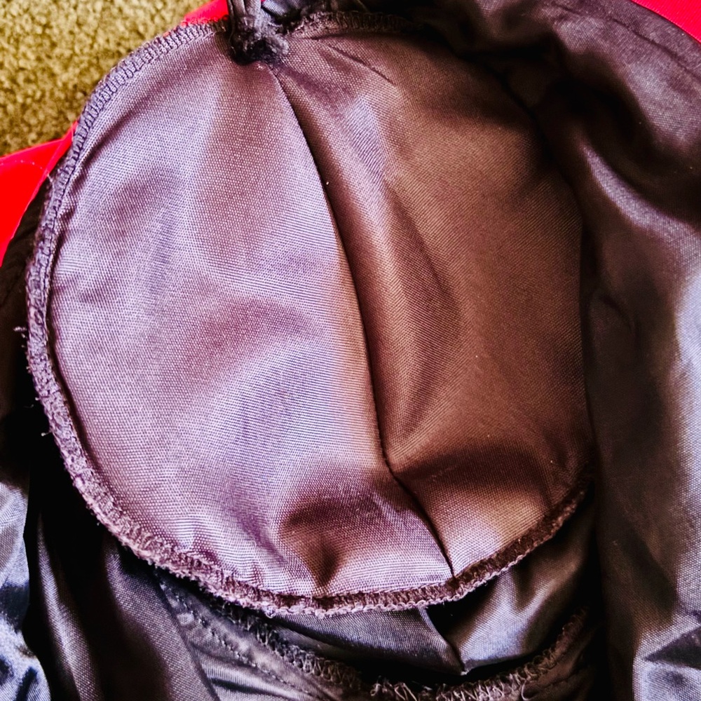 Vintage Jessica Howard Sz 6 One Shoulder Red Satin Bow and Black Velvet Dress - Picture 12 of 16